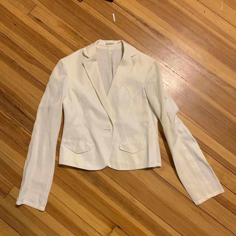 White Blazer-Style Top